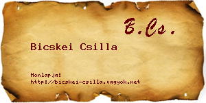 Bicskei Csilla névjegykártya